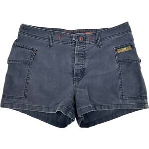 Vintage y2k Womens Navy Blue Mid Rise Abercrombie & Fitch Cargo Mini Shorts Sz M